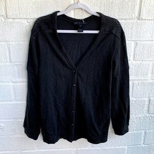 Marc by Marc Jacobs Mesh Black Button Down Long Sleeve Cardigan sz S
